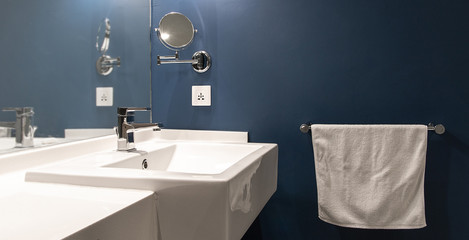 Beautiful Bathroom interior with sink and faucet