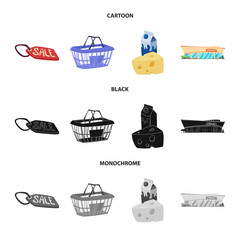 Isolated object of food and drink logo. Collection of food and store stock vector illustration.