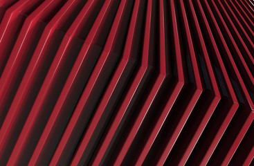 The abstract red metal pattern background. 3D illustration.