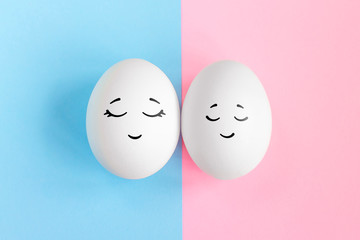 Pregnancy test. Concept boy or girl. Waiting for a child, relationship between parents and children...