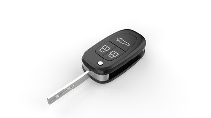 Car key. Key for car. 3D rendering.