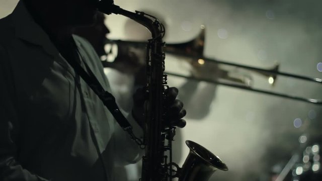 musicians playing wind instruments