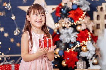 Girl rejoices at New Year's gift