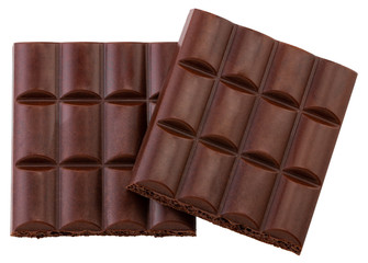 porous chocolate bar isolated on white background