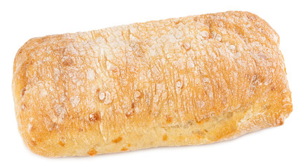 Ciabatta (Italian bread), isolated on a white background