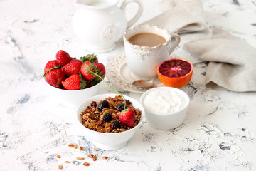 Obraz na płótnie Canvas Healthy morning breakfast 