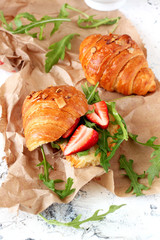 Sweet sandwich with croissant 