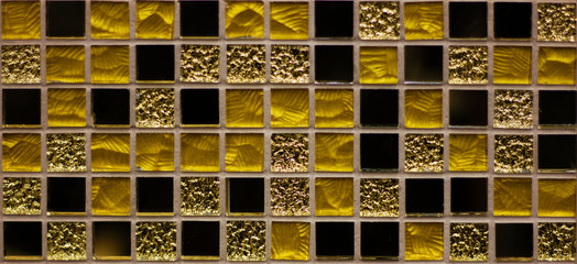 background mosaic tile of brown and beige squares of different tones and transparency monochromatic and with texture and ornament