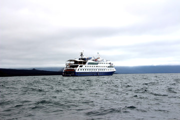 Fototapeta na wymiar Kreuzfahrtschiff auf dem Ozean