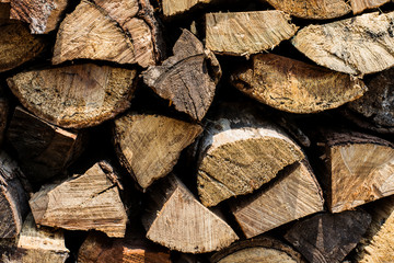 Old wood firewood arranged together With beautiful wood grain, abstract background - images
