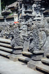 Detail from the Balinese Hindu temple Pura Goa Lawah in Indonesia