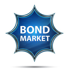 Bond Market magical glassy sunburst blue button