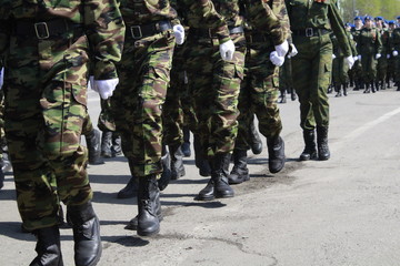 soldiers in the army marching in the parade