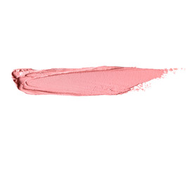Lipstick smudge isolated on white background 