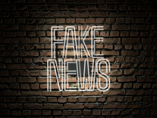 Fake News Neon Sign color - Illustration Computer Rendered - Illustration