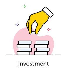 Flat icon design of investment