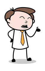 Making Fun - Office Businessman Employee Cartoon Vector Illustration﻿