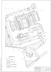 design architectural plan or project, technical drawing, construction plan with vertical frame on the white background. stock vector illustration eps10