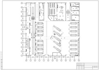 design architectural plan or project, technical drawing, construction plan with horizontal frame on the white background. stock vector illustration eps10