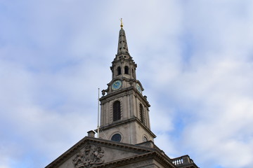 Fototapeta na wymiar St Martin in the Fields church from Trafalgar Square. London, United Kingdom.