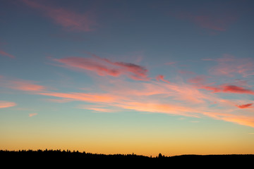 Beautiful vivid color sunset clouds after sunset