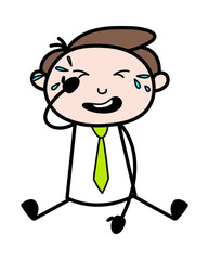Crying - Office Businessman Employee Cartoon Vector Illustration﻿
