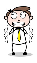 Fearful - Office Businessman Employee Cartoon Vector Illustration﻿