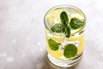 Infused detox water with pineapple and mint. Summer drink