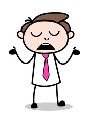 Unknown Behavior - Office Businessman Employee Cartoon Vector Illustration﻿