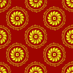 EPS 10. Vintage damask seamless pattern