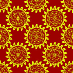 EPS 10. Vintage damask seamless pattern