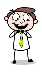 Curious - Office Businessman Employee Cartoon Vector Illustration﻿