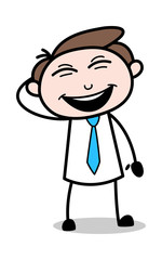 Very Happy - Office Businessman Employee Cartoon Vector Illustration﻿