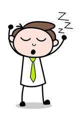 Sleeping - Office Businessman Employee Cartoon Vector Illustration﻿