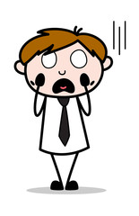 Horrible - Office Salesman Employee Cartoon Vector Illustration﻿