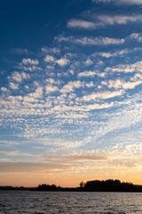 Cirrocumulus clouds sunset sky cloudscape background pattern