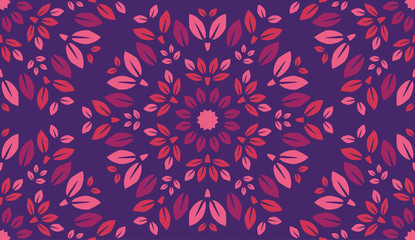 Colorful Leaves Pattern. Endless Background. Seamless
