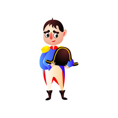 Cute smiling napoleon kid head off the retro hat