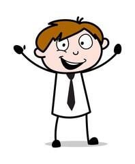 Joyful - Office Salesman Employee Cartoon Vector Illustration﻿
