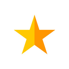 Vector image of a flat star icon. Isolated star on a white background