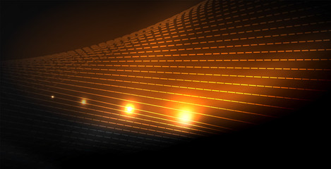 Glossy shiny glowing neon waves © antishock