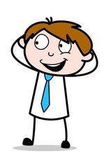 Laughing and Making Fun - Office Salesman Employee Cartoon Vector Illustration﻿