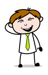 Fototapeta premium Naughty Smiling - Office Salesman Employee Cartoon Vector Illustration﻿