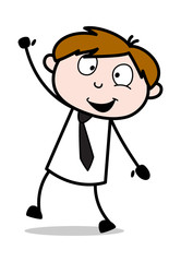 Dancing Style - Office Salesman Employee Cartoon Vector Illustration﻿