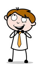 Excited - Office Salesman Employee Cartoon Vector Illustration﻿