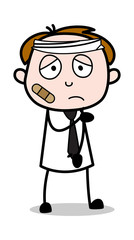 Injured Face - Office Salesman Employee Cartoon Vector Illustration﻿