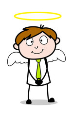 Angel - Office Salesman Employee Cartoon Vector Illustration﻿