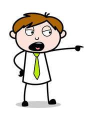 Shouting and Scolding - Office Salesman Employee Cartoon Vector Illustration﻿