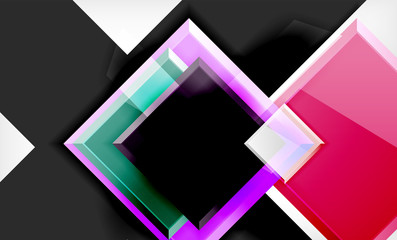 Bright colorful square shape blocks geometrical background