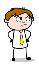 Rude Behavior - Office Salesman Employee Cartoon Vector Illustration﻿
